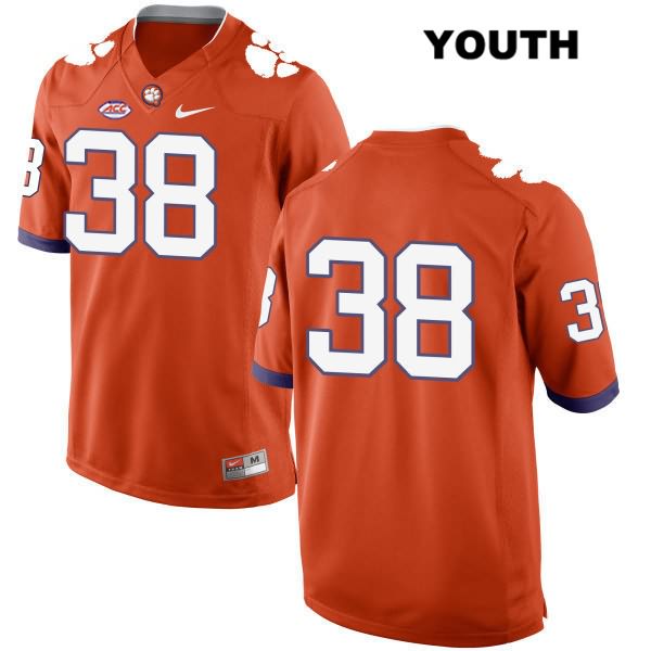 Youth Clemson Tigers #38 Elijah Turner Stitched Orange Authentic Style 2 Nike No Name NCAA College Football Jersey BAR5846XS